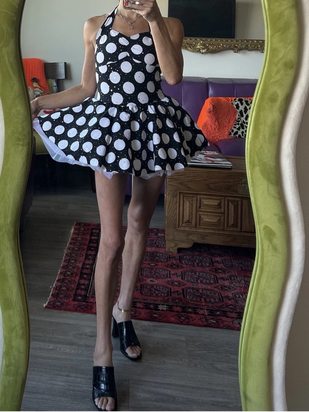 Weissman Polka Dot Tutu Dance Dress Leotard Adult XS 50s Swing Pinup Girl
